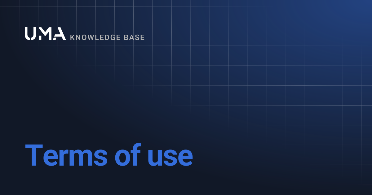 Terms of use | UMA Knowledgebase
